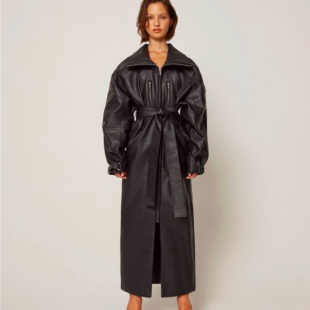 NWOT KHY by Kylie Jenner faux leather trench coat S